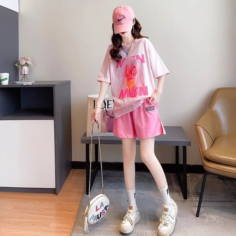 好感度UP カジュアル ファッション 上質 Ｔシャツⅹパンツセット<U-8456>