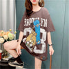 デザイン感 3色選択可 チャーミング プリント Tシャツ カットソー＜U-3164＞