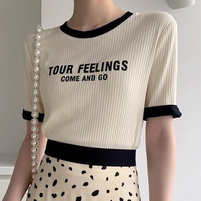 ゆったり感アップ アルファベット ファッション Tシャツ カットソー＜U-3077＞