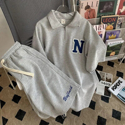 スタイリッシュ 切り替え 一目惚れ Tシャツ＋ショートパンツ セットアップ＜U-3555＞