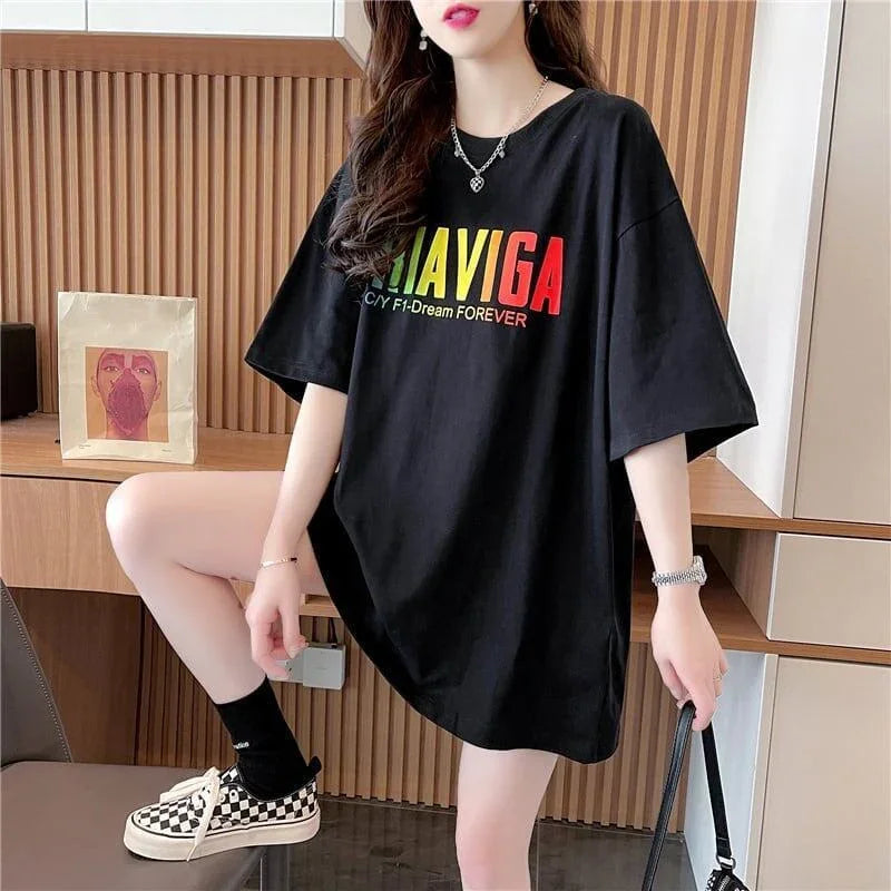 スタイリッシュ ラウンドネック 一目惚れ アルファベット Tシャツ カットソー＜U-2888＞