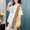 スタイリッシュ 切り替え 一目惚れ プリント Tシャツ カットソー＜U-3628＞