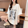 質感のいい 半袖 ラウンドネック Tシャツ ワンピース ＜U-8638＞