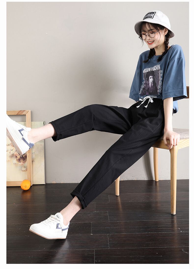 定番シンプル  ファッション ゆったりパンツ<U-6541>