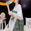 デザイン感 プリント チャーミング Tシャツ カットソー ワンピース＜U-3508＞