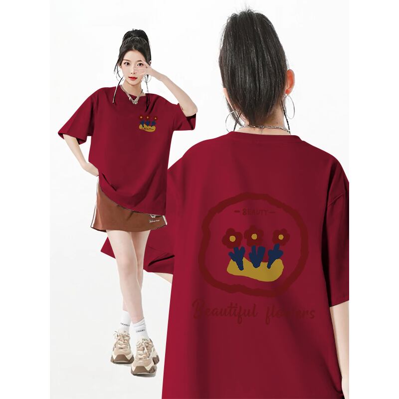 超人気 スウィート カジュアル プリント 全8色 半袖 Tシャツ <U-8939>