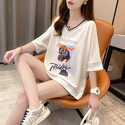 着心地抜群 3色選択可 女性力を高める Vネック Tシャツ カットソー＜U-3094＞