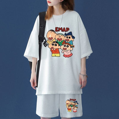 【半額セール】話題沸騰中  韓国系 半袖Ｔシャツⅹパンツセット全4色<U-8063>