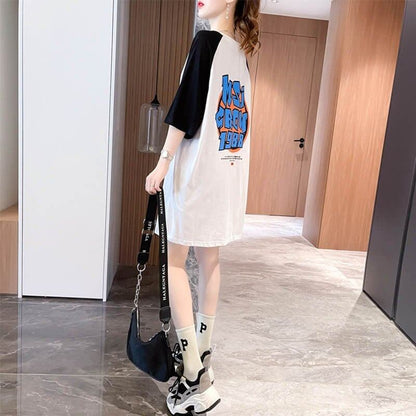 好感度満載 切り替え 美感いっぱい プリント Tシャツ カットソー＜U-3621＞