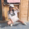 好感度UP レイヤード風 アバンギャルド プリントTシャツ ゆったり半袖＜U-8156＞