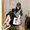 個性的なデザイン プリント 一目惚れ Tシャツ カットソー ワンピース＜U-3490＞