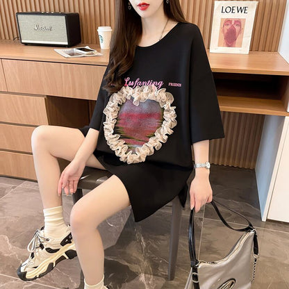 絶対欲しい プリント ロゴ ゆったり 3色半袖Tシャツ＜U-8315＞