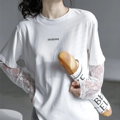 清純甘くて女子力UP 切り替え 美感いっぱい Tシャツ カットソー＜U-3020＞