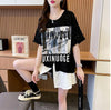 絶対流行 レイヤード風 レース プリント全2色 半袖Tシャツ<U-8821>