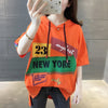 オシャレ度満点 切り替え カジュアル プリント Tシャツ カットソー＜U-3491＞
