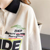 質感のいい ロング POLOネック プリントTシャツ ゆったり半袖 ＜U-2928＞