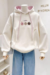 定番シンプルゆったりフード付きパーカ全3色トップス<U-4742>