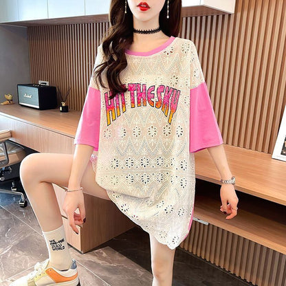 気質満点 ラウンドネック キュート 半袖Tシャツ ＜U-8647＞
