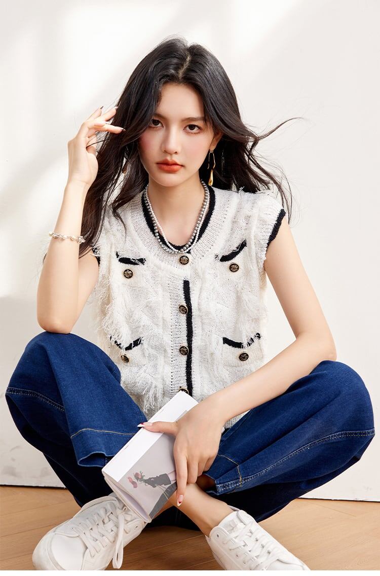 美人度アップ ファッション 上品 フリンジ ブラウス＜U-8325＞