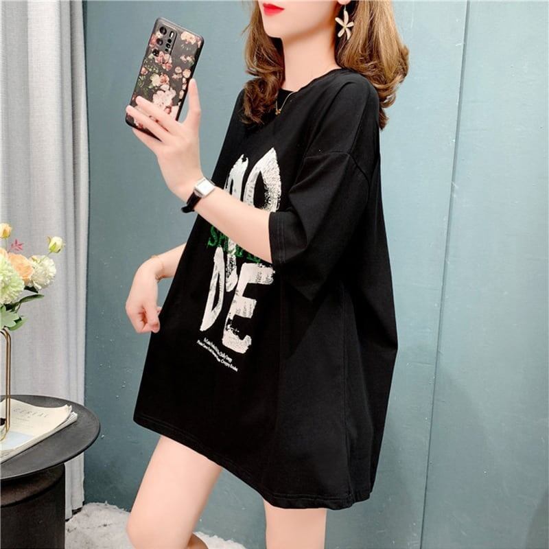 オシャレ度満点 切り替え 好感度満載 プリント Tシャツ カットソー＜U-3672＞