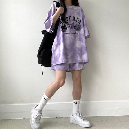 超人気 着心地良い どんな体型にも適合 カジュアル 全5色 半袖 Tシャツ ショートパンツ セットアップ ＜U-9268＞
