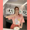 絶対欲しい キュート 話題沸騰中 絞り染め プリント 全2色 半袖Tシャツ<U-8759>