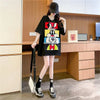 清純甘くて女子力UP ラウンドネック 一目惚れ カートゥーンプリント Tシャツ＜U-2817＞