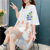 個性的なデザイン プリント 着心地抜群 Tシャツ カットソー ワンピース＜U-3607＞
