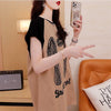 スタイリッシュ 切り替え 一目惚れ プリント Tシャツ カットソー＜U-3513＞