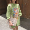 ルーズ 切り替え オシャレ度満点 プリント Tシャツ カットソー＜U-3459＞