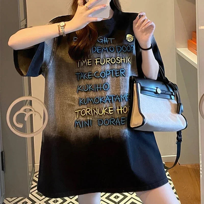 ファッション アルファベット カジュアル Tシャツ カットソー＜U-3092＞