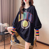 着?せ グラフィックプリント 虹色 ロング長袖Tシャツ 三色トップス＜U-4107＞