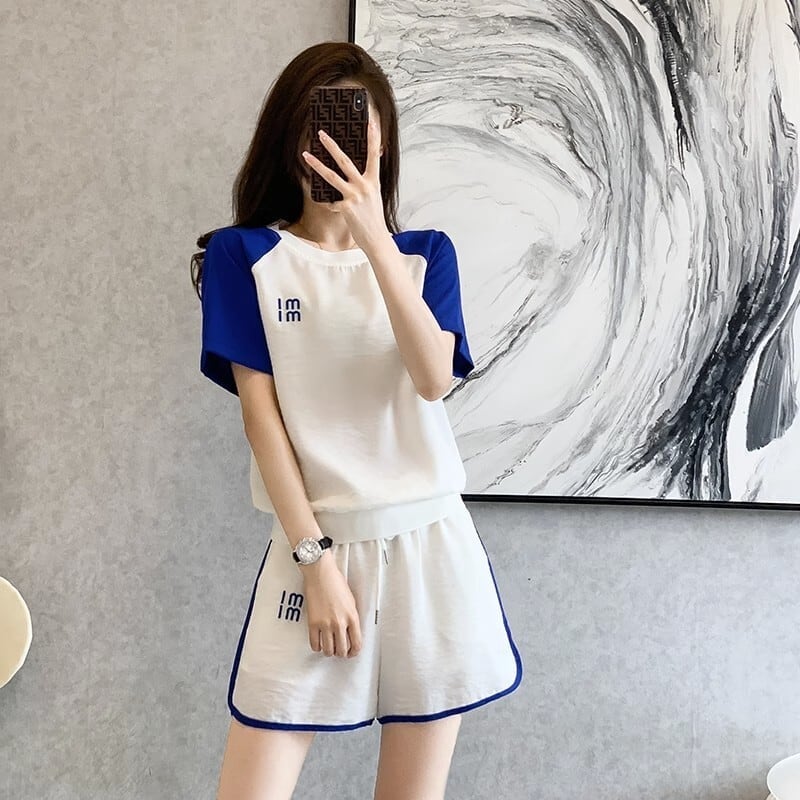 好感度UP カジュアル 絶対欲しい 全2色 半袖 Tシャツ ショートパンツ セットアップ ＜U-8938＞