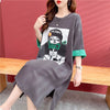 ルーズ プリント オシャレ感たっぷり Tシャツ カットソー ワンピース＜U-3545＞