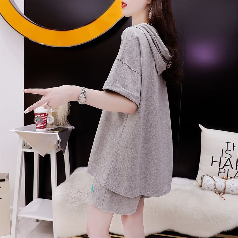 オシャレ度満点 Tシャツ＋ショートパンツ ゆったり感アップ セットアップ＜U-3466＞