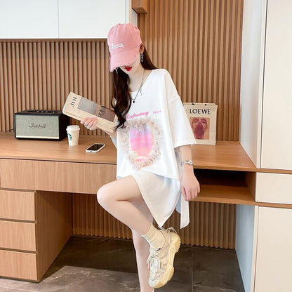 絶対欲しい プリント ロゴ ゆったり 3色半袖Tシャツ＜U-8315＞