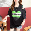 スタイリッシュ 切り替え 一目惚れ プリント Tシャツ カットソー＜U-3521＞