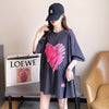 柔らかくて優しい印象 ゆったり ファッション感満々 ロング丈 3色半袖Tシャツ＜U-9206＞