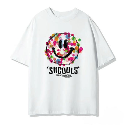話題沸騰中 スマイリー カジュアル 半袖 Tシャツ <U-8651>
