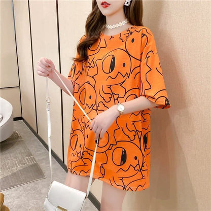 カジュアル 切り替え ファッション プリント Tシャツ カットソー＜U-3484＞