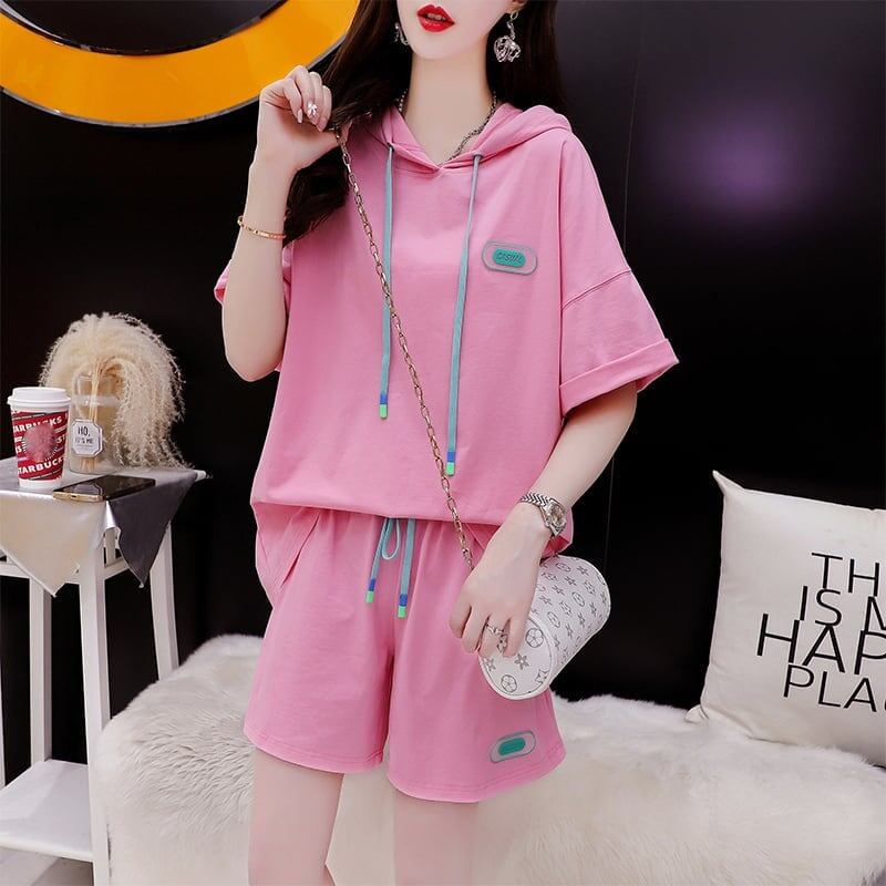 オシャレ度満点 Tシャツ＋ショートパンツ ゆったり感アップ セットアップ＜U-3466＞