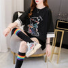合わせやすい アルファベット ラウンドネック プリントTシャツ ゆったり ワンピース＜U-3992＞