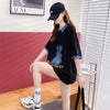 韓国系 ウサギちゃん POLOネック プリントTシャツ 三色 ゆったり半袖 ＜U-3056＞
