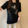 おすすめ 海外トレンド カジュアル モーダル 刺繍 半袖Tシャツ＜U-8476＞
