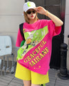 着回し力抜群 ファッション 個性派 レース プリント全3色 半袖Tシャツ<U-8981>