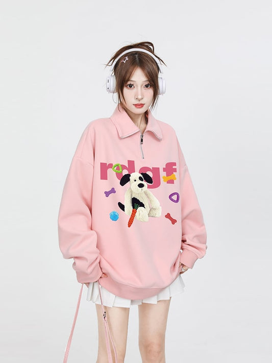 【裹起毛】好感度UP sweet系可愛い オシャレデザイン パーカー<U-10334>