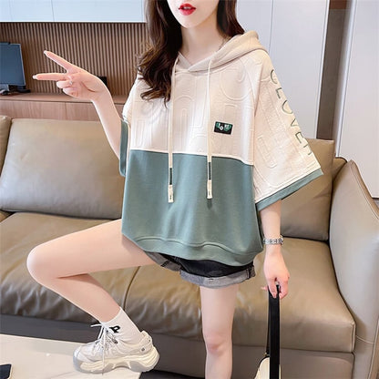 高級感 帽子付き 半袖 Tシャツ スウェット ＜U-8640＞