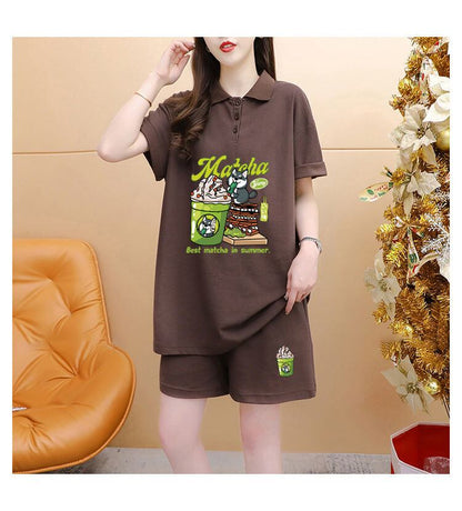 超人気 プリント カジュアル 半袖Ｔシャツⅹパンツセット全3色 <U-8528>