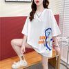 スタイリッシュ 切り替え 一目惚れ プリント Tシャツ カットソー＜U-3584＞