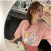 絶対欲しい キュート 話題沸騰中 絞り染め プリント 全2色 半袖Tシャツ<U-8759>
